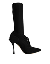 Dolce & Gabbana Black Stiletto Heels Mid Calf Boots Shoes -   -  Dolce & Gabbana.